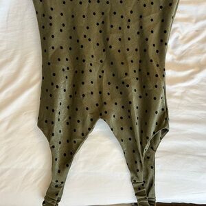 Zara Khaki Polka Dot Dress